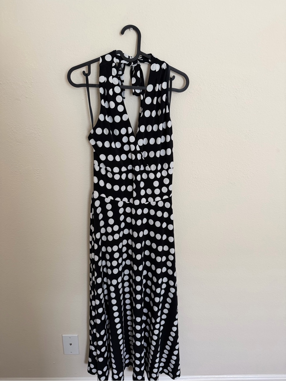 White House Black Market Black & White Polka Dot Maxi Dress